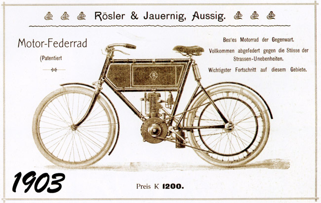 motocykl Resler Jauernig, staré motocykly